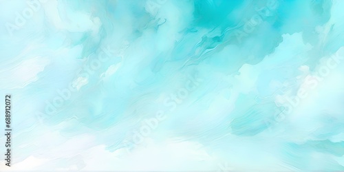 Blue turquoise teal mint cyan white abstract watercolor. Colorful art background