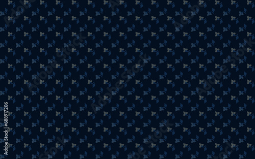 Abstract flower natural imitation motif seamless pattern. Blue and gray element on dark blue background,for fabric textile masculine male shirt ladies dress decoration print