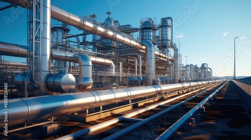 Hydrogen pipelines in chemical plants, Clean energy, New energy.