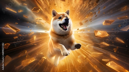 shiba inu crypto coin currency bullish mooning market shibarium wallpaper background article lighting speed flying high up pumping