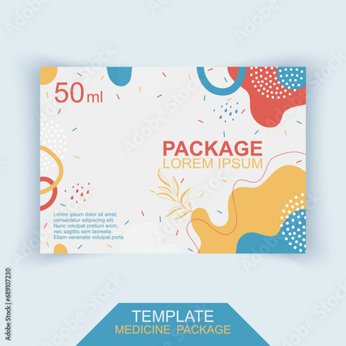 Medicine packaging template. Simple abstract shapes. Vector illustration. EPS 10
