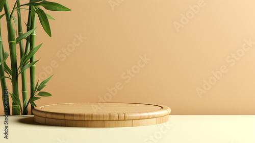 Bambusowy podest do prezentacji produktu, reklama