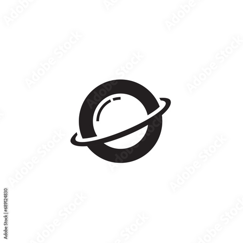 Letter O and Planet logo or icon design