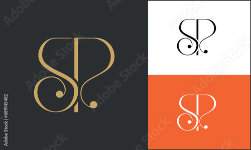 SP or PS Alphabet letters logo monogram