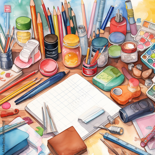 school stationery isolated 