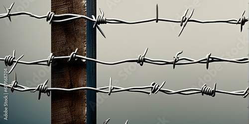 barbed wire and iron snowflakes