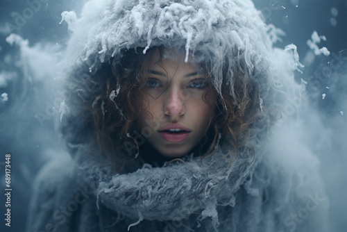 Frozen woman