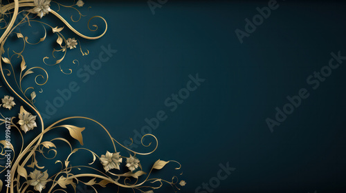 Arabic Elegance, Islamic Arabesque Ornament Border on Luxurious Gold Background.