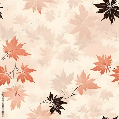 monotone maple leaf, Autumn background, pattern, leaves of autumn, vector, cartoon, illustration.