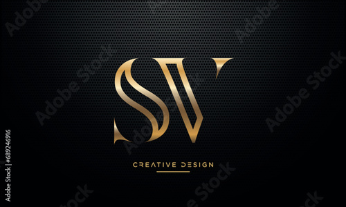SV or VS Alphabet letters logo monogram