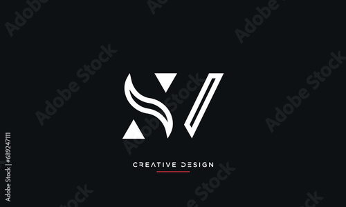 SV or VS Alphabet letters logo monogram