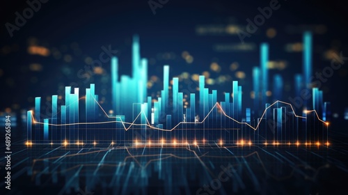 Financial data graph chart report statistic marketing research development planning management strategy analysis accounting. Financial business technology hologram concept. Comeliness