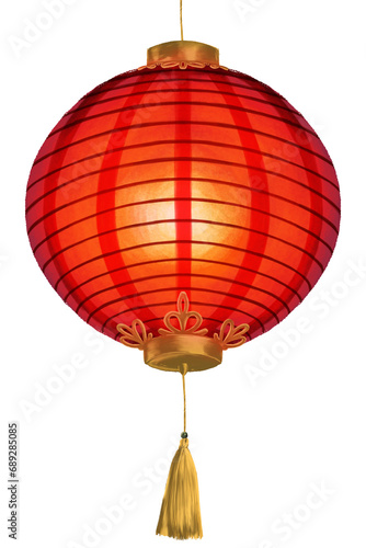 Ilustracion aislada de linterna roja china encendida, simbolo de la cultura china, lampara de papel navideña, festival de los faroles chino, celebracion de año nuevo
