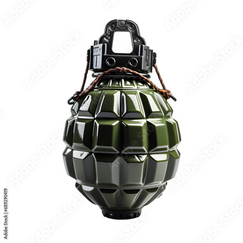military grenade isolated on transparent background ,generative ai