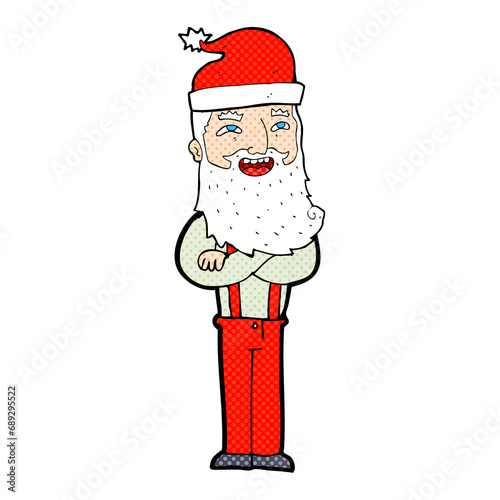 cartoon hipster santa clause