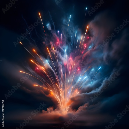 Funkelndes Feuerwerk-Ein Spektakel des Jahreswechsels