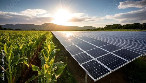 Solar panels on a farm