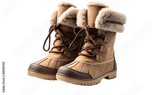 stylish snow boots On Transparent Background