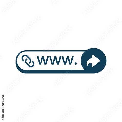Website url, Share link button concept illustration flat design vector. simple modern graphic element for ui, infographic, icon
