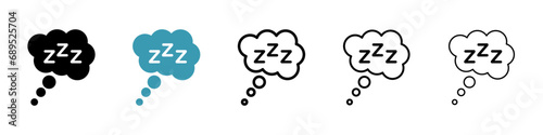 Zzz vector icon set. Zzz sleepy text for UI designs.