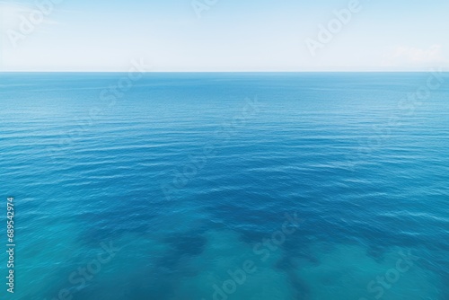 Empty Ocean view from above. Sea surface aerial view. Water surface background.