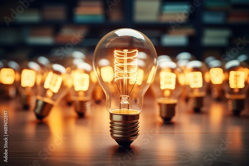Light Bulbs as symbol of idea, Creativity, Education, Learning.