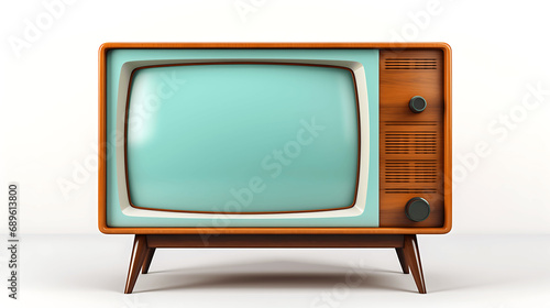 Televisor retro, antiguo sobre fondos lisos de diferentes colores