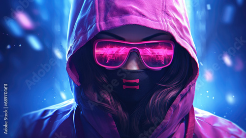 Synthwave hacker (female)