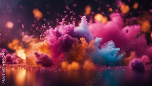 color pigments exploding in the air 