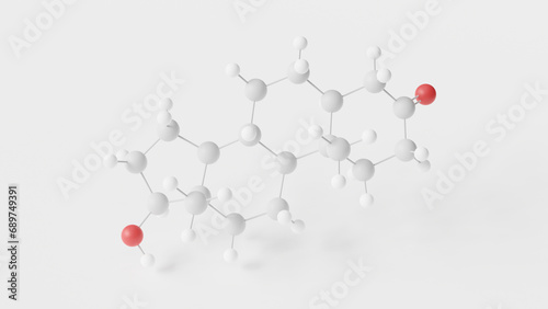 dihydrotestosterone molecule 3d, molecular structure, ball and stick model, structural chemical formula androstanolone