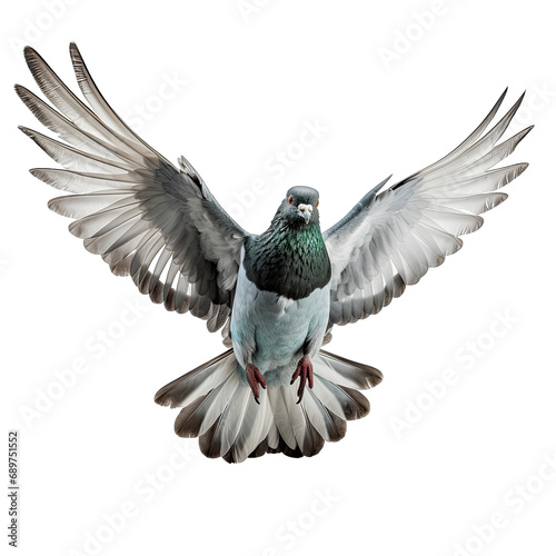 Close up of pigeon flying On Transparent Background