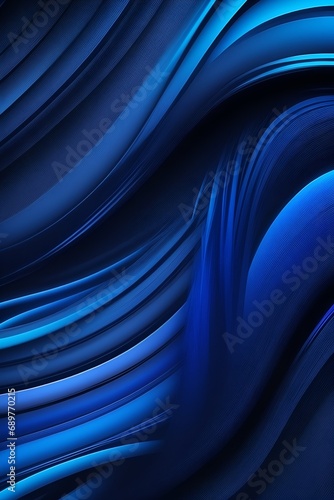 Blue and black waves abstract background, vertical composition