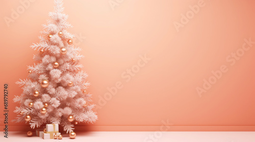 Peach Fuzz-toned Christmas backdrop, a soft and elegant holiday setting
