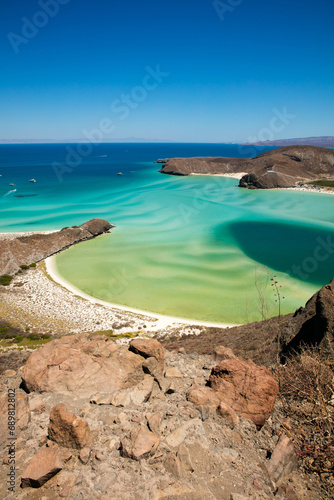 View of Balandra Bay in La Paz, Baja California Sur, Mexico