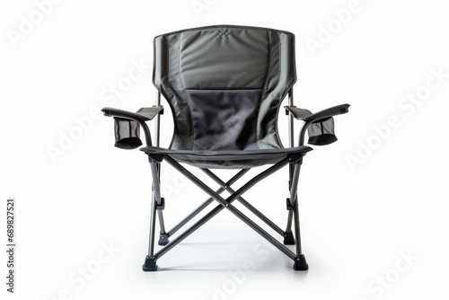 camping chair of black color isolated on a white background