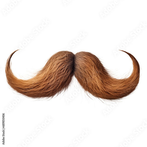 Male mustache close-up cut out on a transparent background. Mustache for insertion into fashion design or project. High quality photo