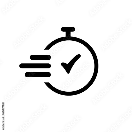 Time icon design. Task time icon in modern line style design. Isolated on white background. Illustration. Design illustration.