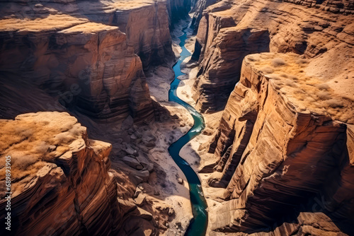 drone-view of a canyons carved by rivers