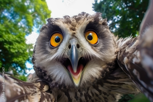 drone-view of funniest owl