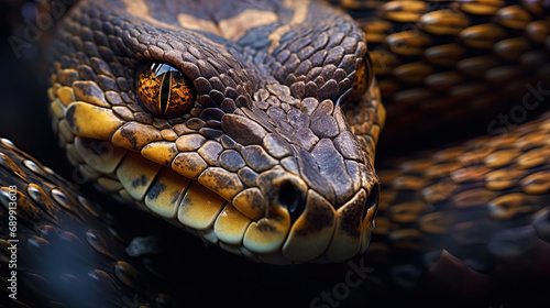 Unique details and patterns on the texture of the skin of Python