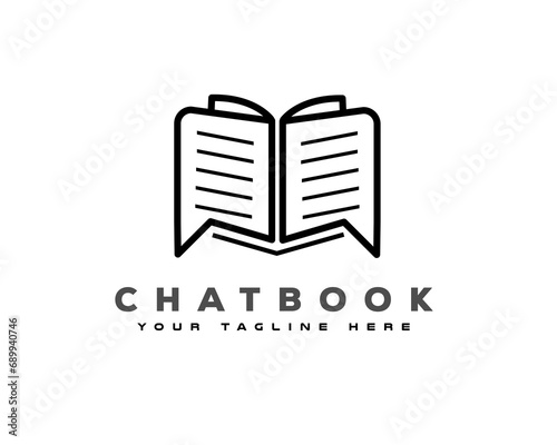 book chat information line art logo icon symbol design template illustration inspiration