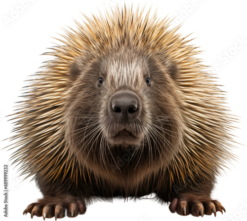 Picture of a porcupine isolated on transparent background, png