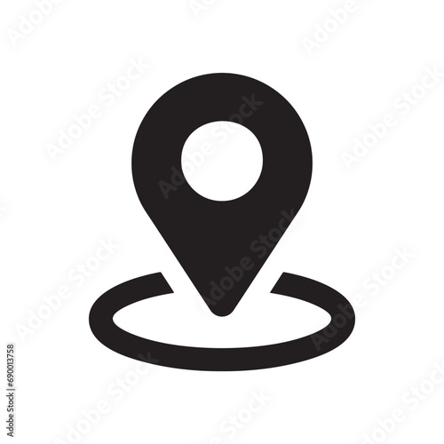 Location icon vector. Pin icon logo design. Pointer symbol isolated on white background