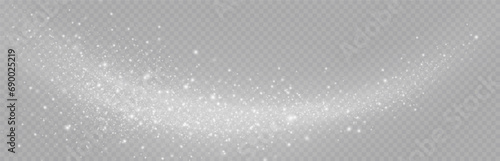 Sparkling magical dust particles. Dust sparks and white stars shine with a special light. Shiny elements on a transparent background. 