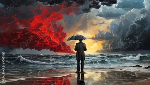 A storm of emotions in a red dream