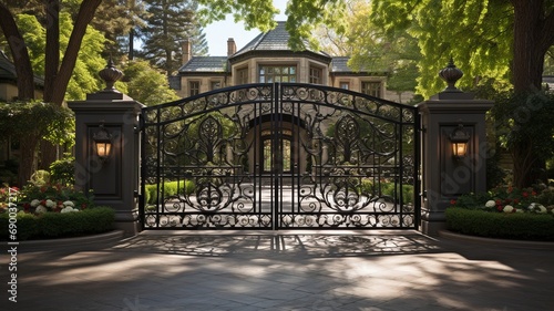 a massive gate made from iron.