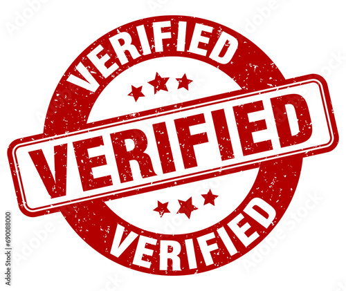 verified stamp. verified label. round grunge sign