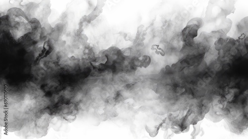 Smoke Contrast. Monochrome on White Background
