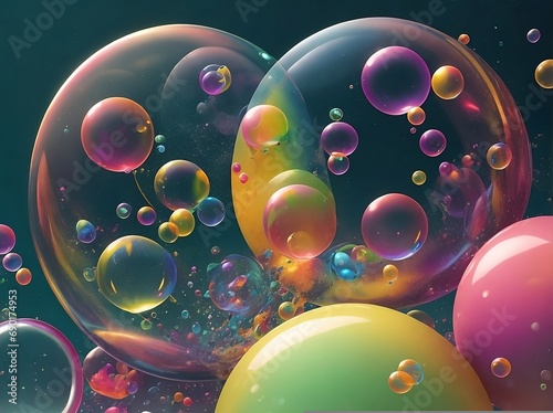 background with bubbles mix color 