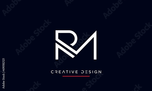 RM or MR Alphabet letters logo monogram